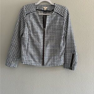 EUC J. Crew, Chic Women's Blue and White Jacket